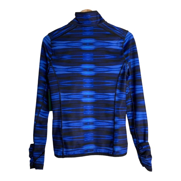 Lauren ralph lauren Pullover Blue Thumb Holes women active wear M 1/4 Zipper - Picture 12 of 16